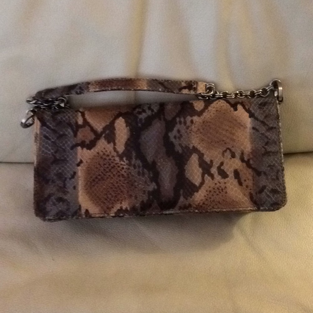 Lord & Taylor snake print small clutch